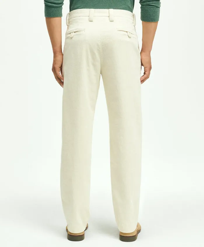 Men Elliot Fit Cotton WideWale Corduroy Pants Natural Brooks Brothers Chinos and Casual Pants