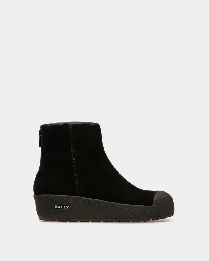 Men Guard Leather Snow Boots In Black Bally Boots and Ankle Boots