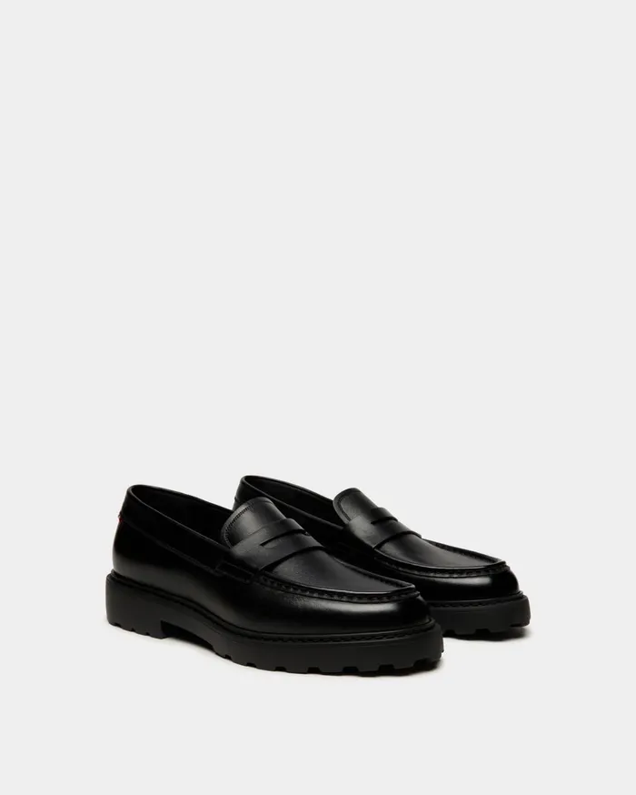 Men Gusto Loafer In Black Leather Bally Loafers and Moccasins