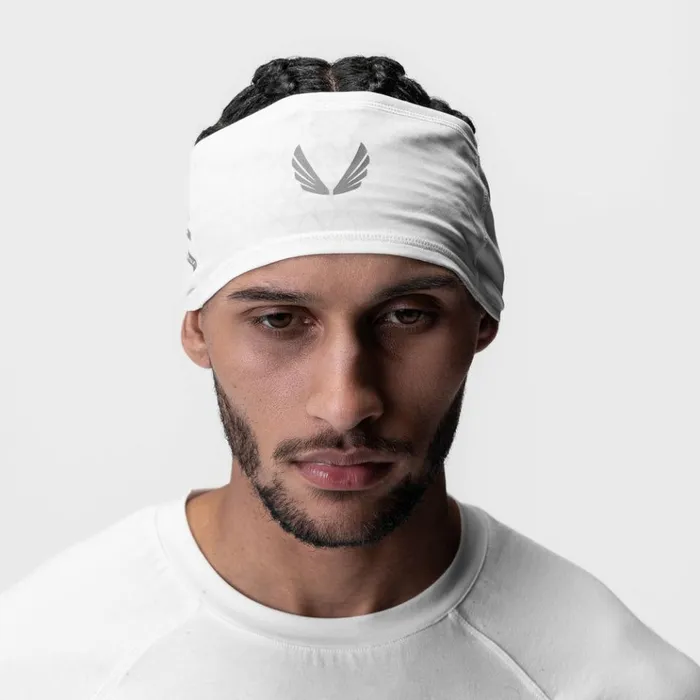 Men Hats and Headwear ASRV ASRV X Outlast Phase Change Headband White 034reflective Wings034