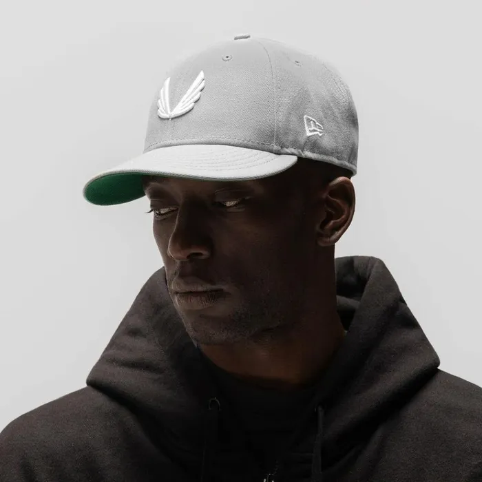 Men Hats and Headwear ASRV New Era 59Fifty Low Profile Hat Greywhite wings