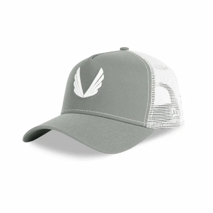 Men Hats and Headwear ASRV New Era 9Forty AFrame Trucker Hat Greywhite wings
