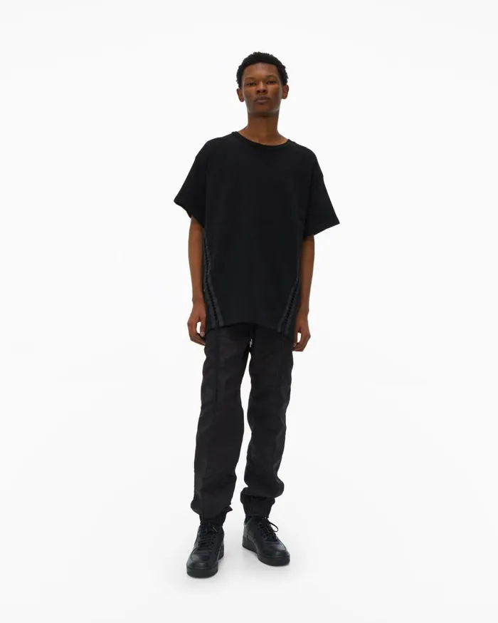 Men Helmut Lang Pants Logo Track Pant Basalt Black