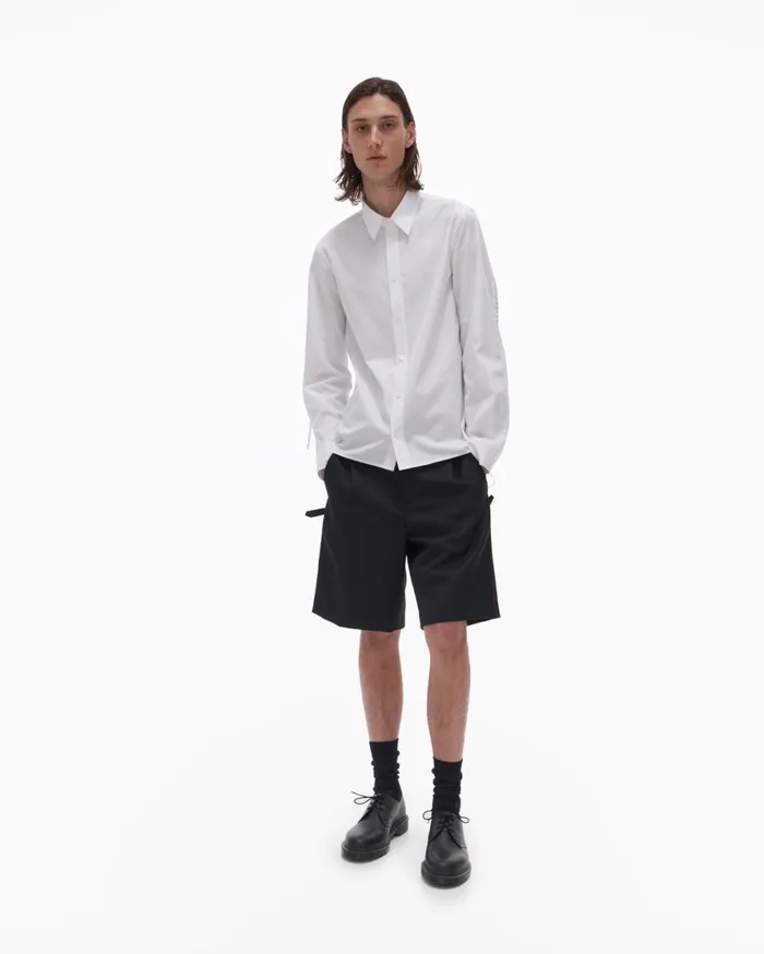 Men Helmut Lang Shirts Laced Shirt White