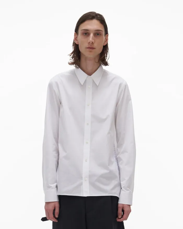 Men Helmut Lang Shirts Laced Shirt White