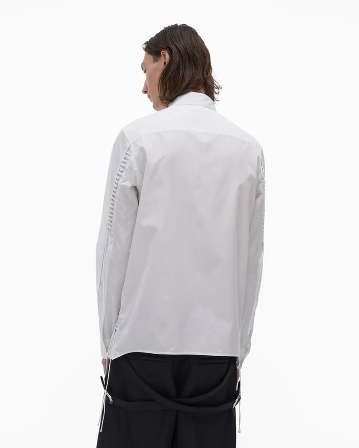 Men Helmut Lang Shirts Laced Shirt White