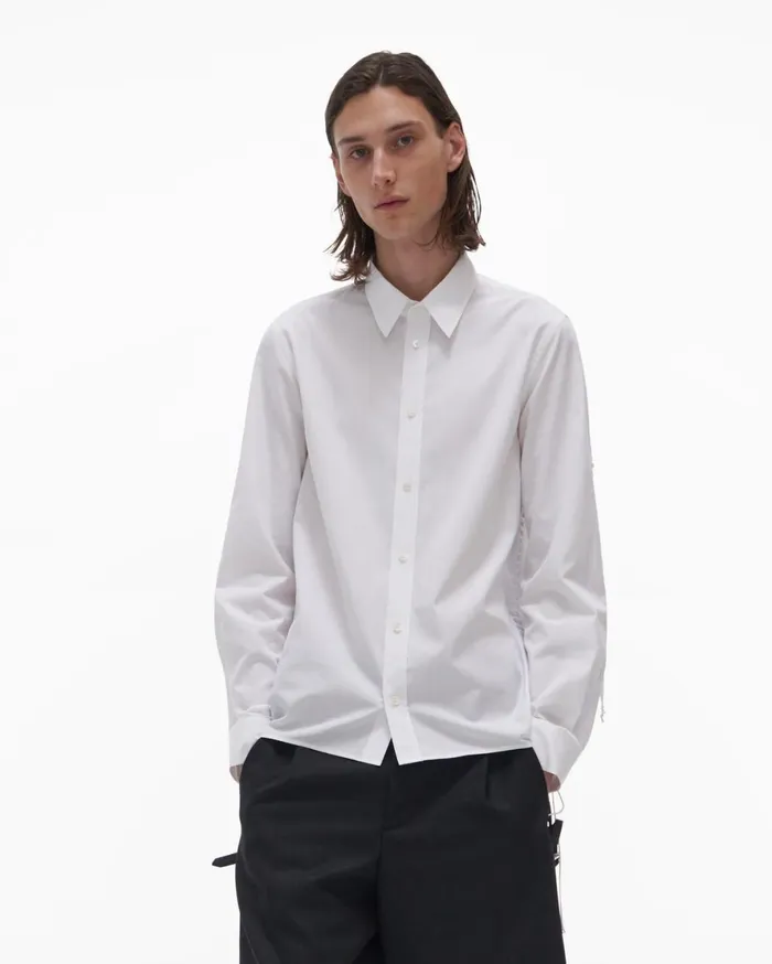 Men Helmut Lang Shirts Laced Shirt White