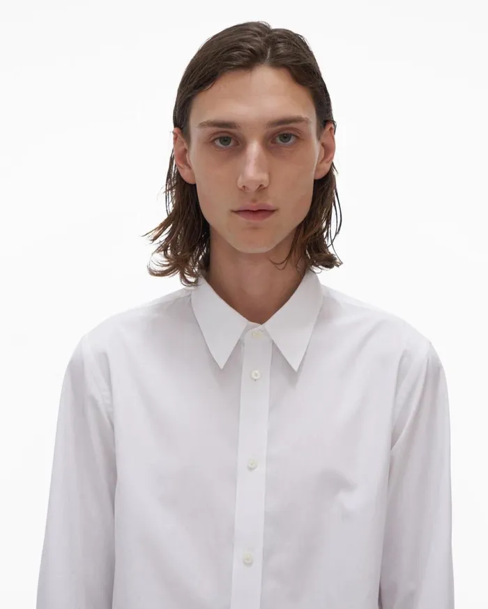 Men Helmut Lang Shirts Laced Shirt White