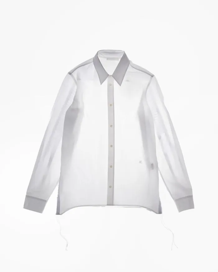 Men Helmut Lang Shirts Laced Shirt White