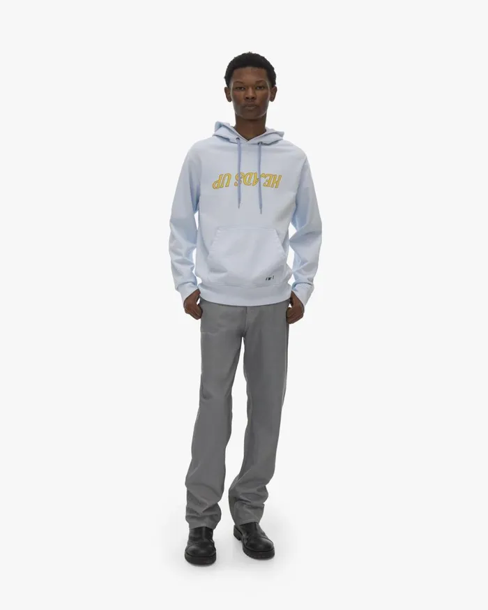 Men Helmut Lang Sweatshirts Heads Up Hoodie Cyber Blue