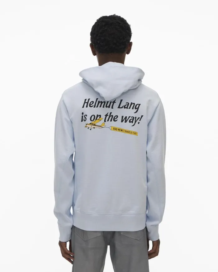Men Helmut Lang Sweatshirts Heads Up Hoodie Cyber Blue
