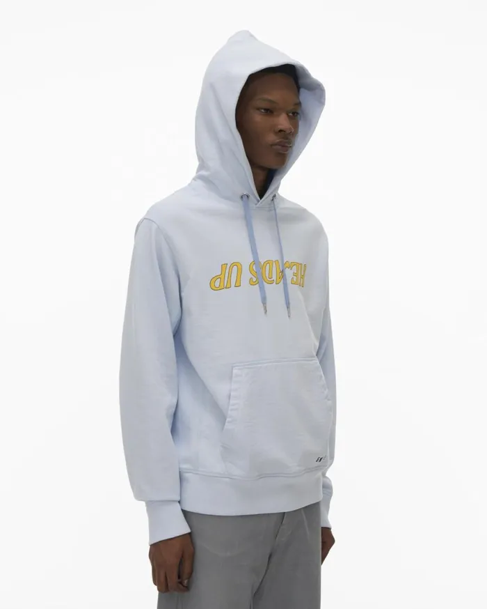 Men Helmut Lang Sweatshirts Heads Up Hoodie Cyber Blue
