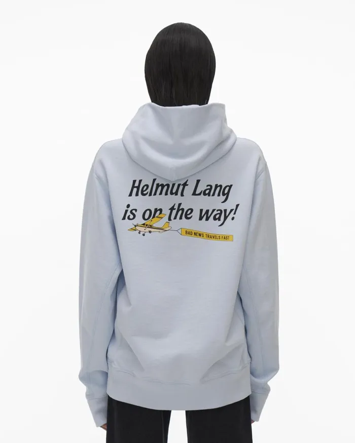 Men Helmut Lang Sweatshirts Heads Up Hoodie Cyber Blue