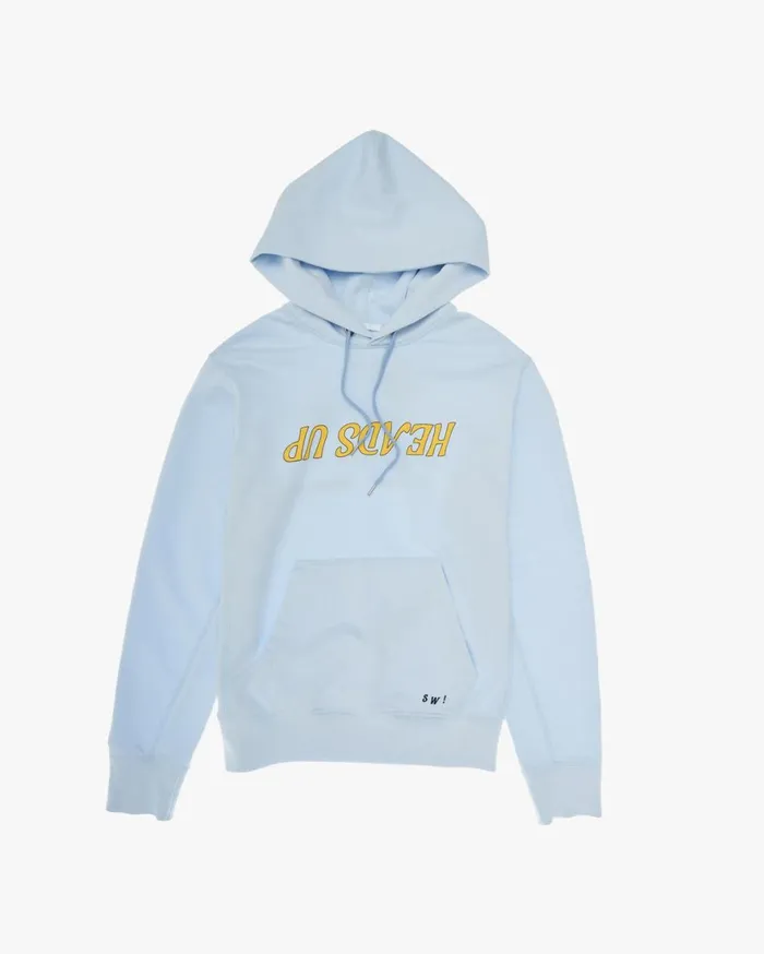 Men Helmut Lang Sweatshirts Heads Up Hoodie Cyber Blue