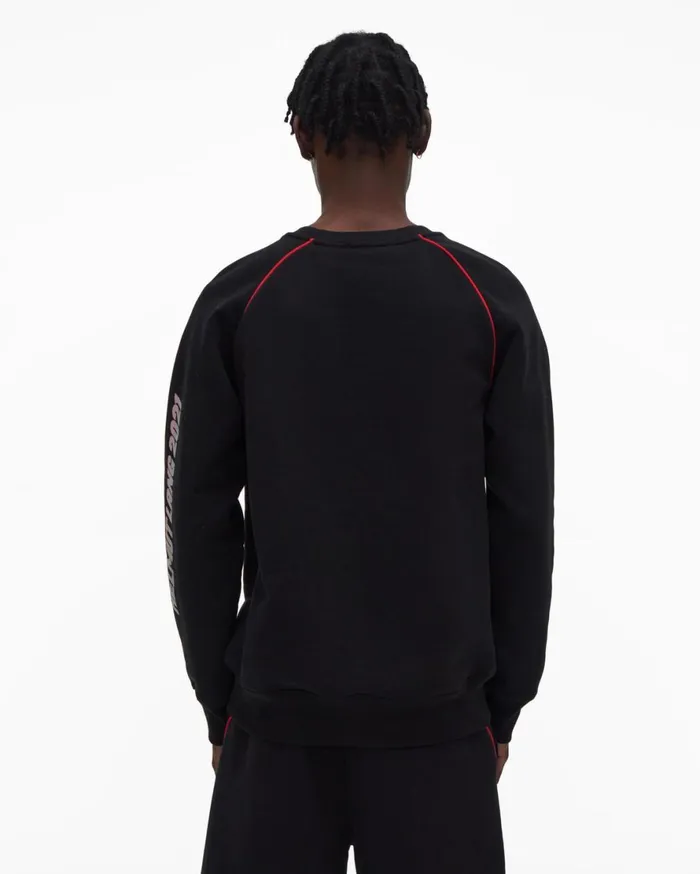 Men Helmut Lang Sweatshirts Raglan Sleeve Sweatshirt Black