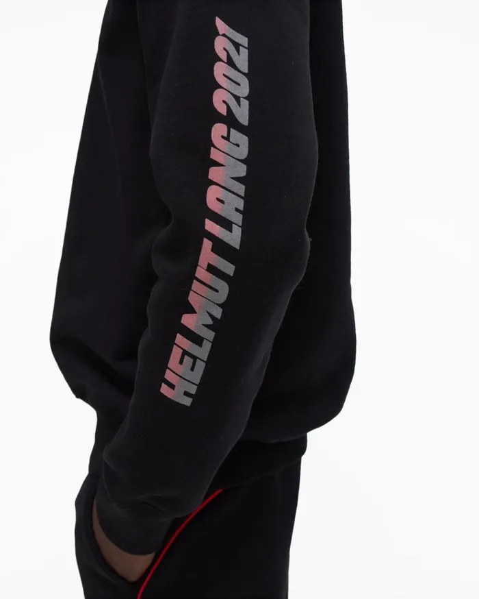 Men Helmut Lang Sweatshirts Raglan Sleeve Sweatshirt Black