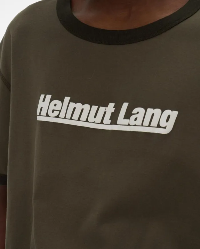 Men Helmut Lang TShirts Retro Rib Base Layer Tee Naval Green