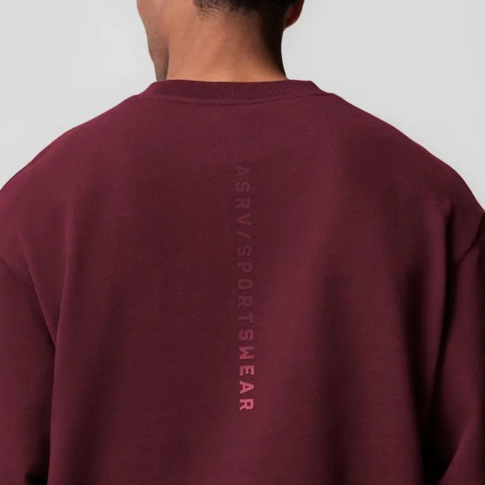 Men Hoodies and Sweatshirts ASRV Herringbone Terry Crewneck Crimson Red