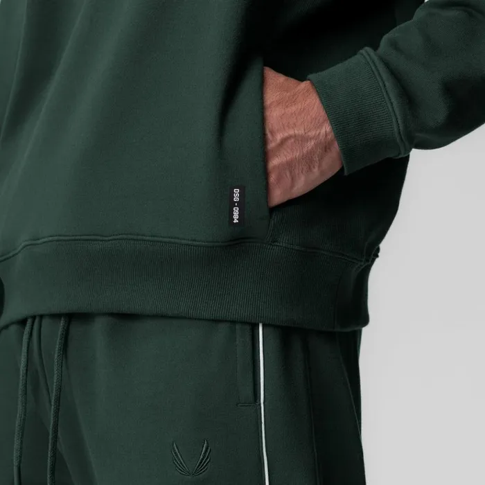 Men Hoodies and Sweatshirts ASRV Herringbone Terry Crewneck Forest Green