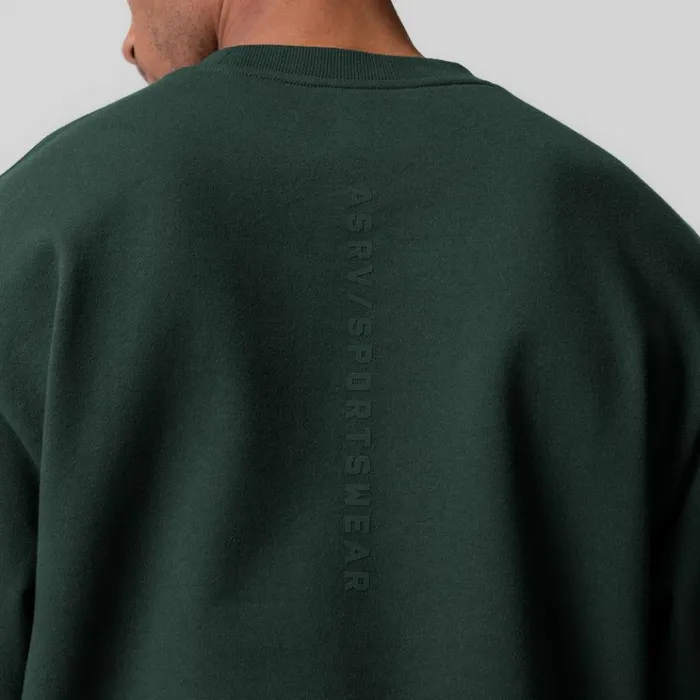Men Hoodies and Sweatshirts ASRV Herringbone Terry Crewneck Forest Green