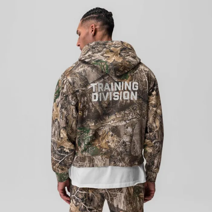 Men Hoodies and Sweatshirts ASRV Tech Essential Distressed Full Zip Hoodie Realtree Camo 034training Division034