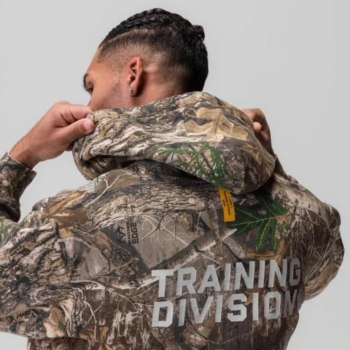 Men Hoodies and Sweatshirts ASRV Tech Essential Distressed Full Zip Hoodie Realtree Camo 034training Division034