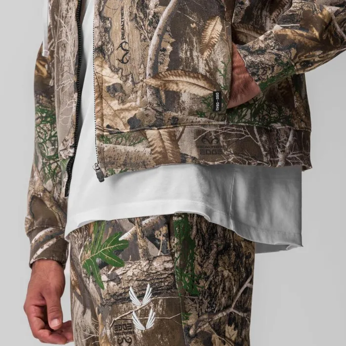 Men Hoodies and Sweatshirts ASRV Tech Essential Distressed Full Zip Hoodie Realtree Camo 034training Division034