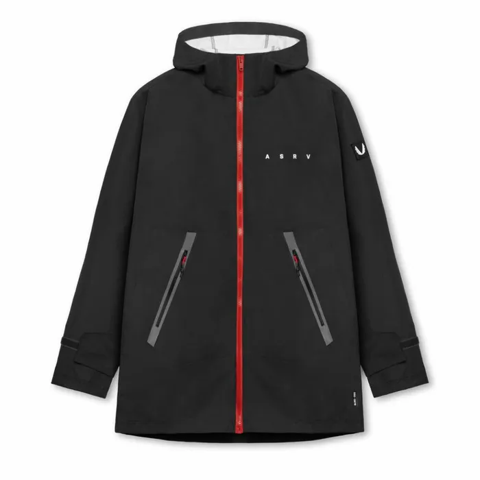 Men Jackets and Outerwear ASRV Hipora AQUAzip Tech Parka Black