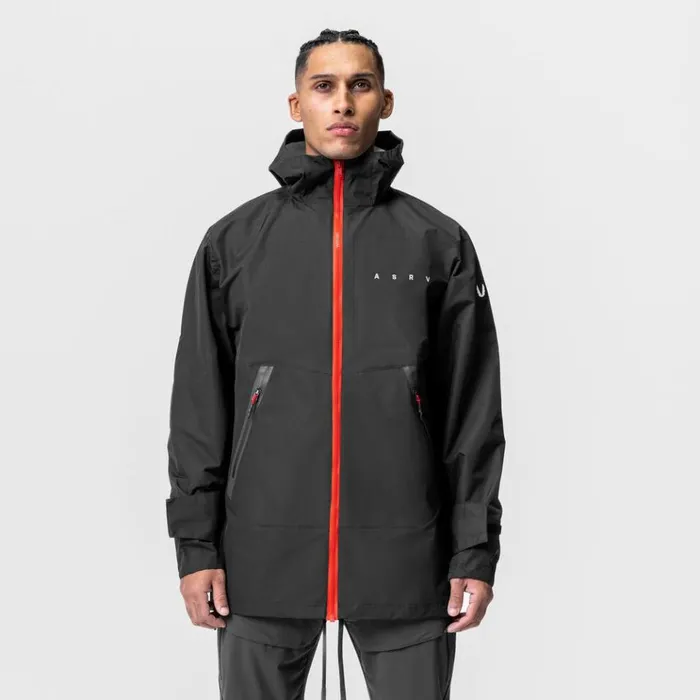 Men Jackets and Outerwear ASRV Hipora AQUAzip Tech Parka Black