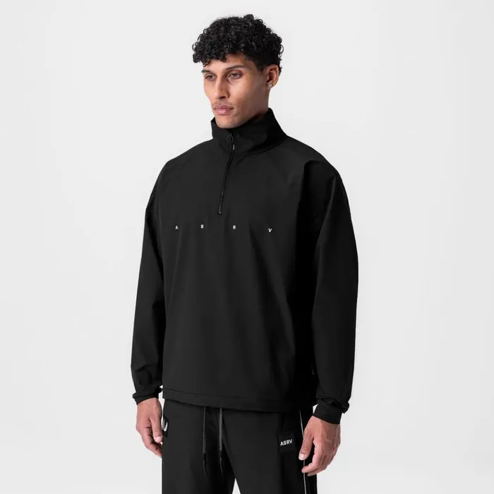 Men Jackets and Outerwear ASRV Ripstop Quarter Zip Jacket Black