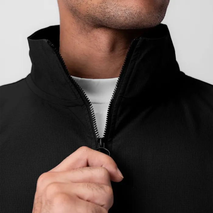 Men Jackets and Outerwear ASRV Ripstop Quarter Zip Jacket Black