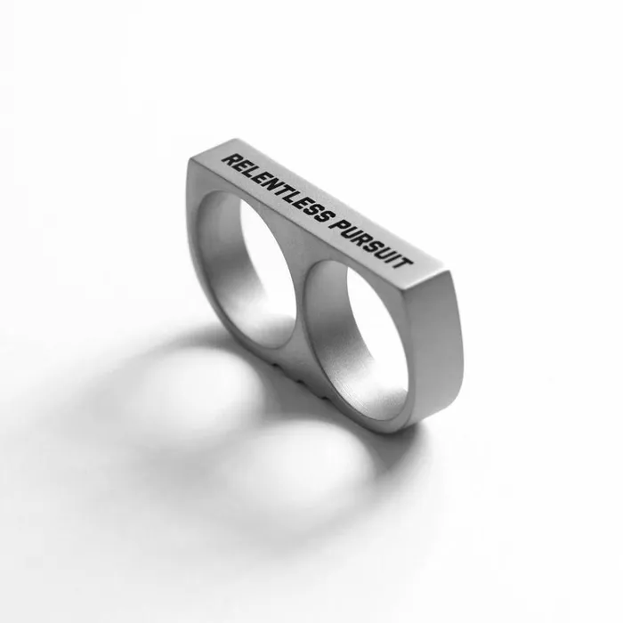 Men Jewelry and Hardware ASRV Double Ring Stainless Steel