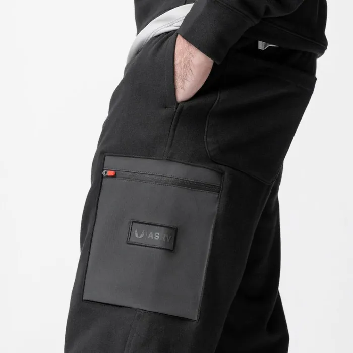 Men Joggers and Pants ASRV TechTerry Cinch Cargo Jogger Black