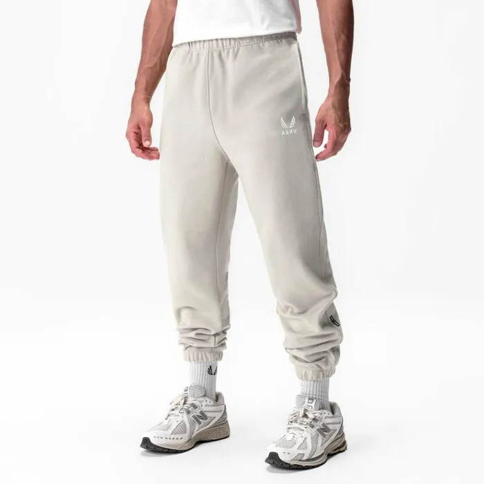Men Joggers and Pants ASRV TechTerry Oversized Sweats Ivory Cream 034emblem034
