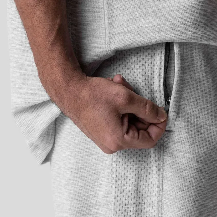 Men Joggers and Pants ASRV Waffle Knit Relaxed Sweatpant Heather Grey