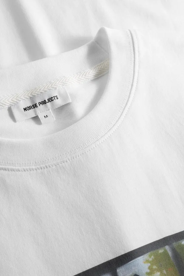 Men Johannes Organic Canal Print Tshirt White Norse Projects TShirts