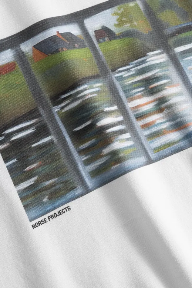 Men Johannes Organic Canal Print Tshirt White Norse Projects TShirts
