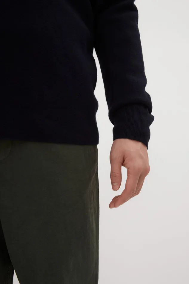 Men Kian Merino Cotton Milano Polo Dark Navy Norse Projects Knitwear