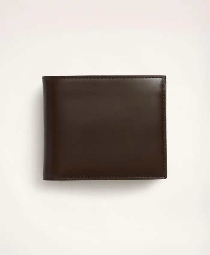Men Leather Billfold Brown Brooks Brothers Bags and Leather Goods