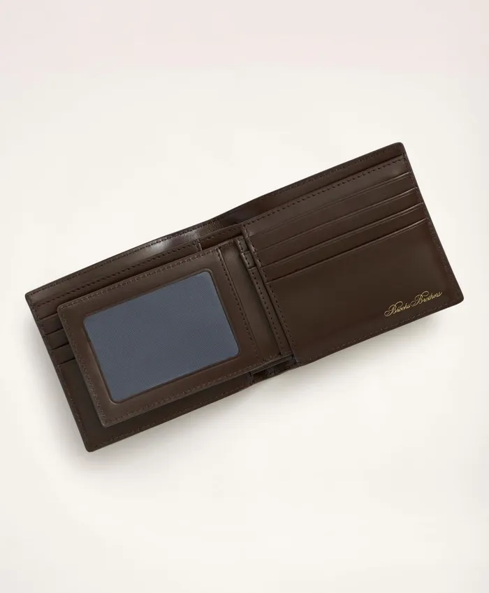 Men Leather Billfold Brown Brooks Brothers Bags and Leather Goods