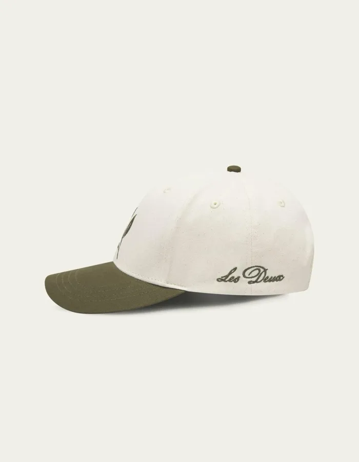 Men Les Deux CapsHats Les Deux Flower Baseball Cap 8211 IvoryOlive Night