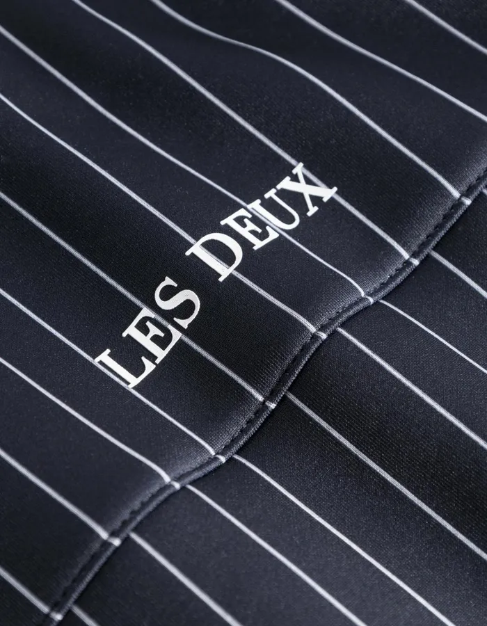 Men Les Deux HoodiesSweatshirts Ballier Pinstripe Track Jacket 8211 Dark NavyLight Ivory