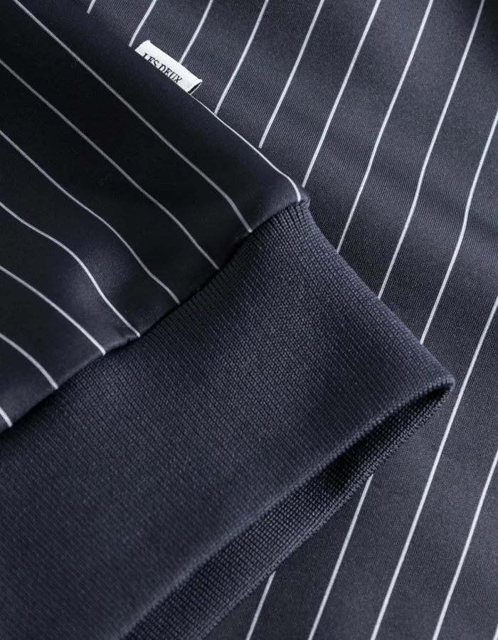 Men Les Deux HoodiesSweatshirts Ballier Pinstripe Track Jacket 8211 Dark NavyLight Ivory