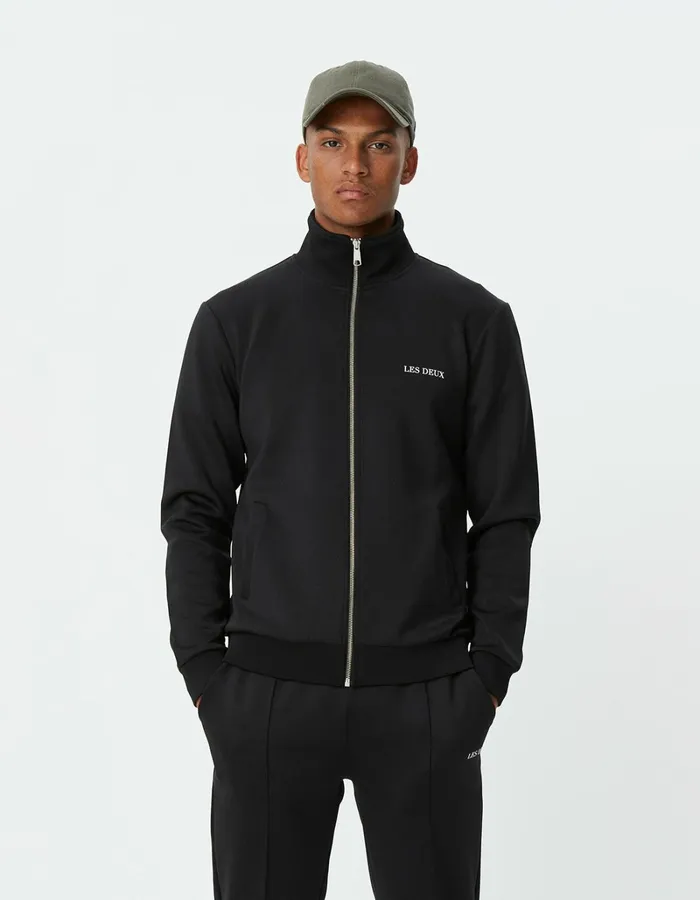 Men Les Deux HoodiesSweatshirts Ballier Track Jacket 8211 BlackBlack