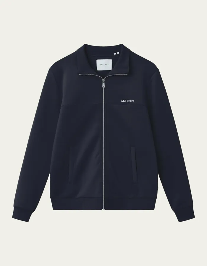 Men Les Deux HoodiesSweatshirts Ballier Track Jacket 8211 Dark Navy