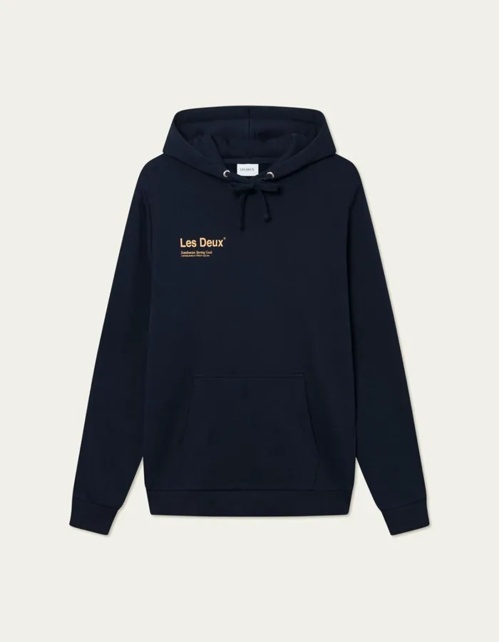 Men Les Deux HoodiesSweatshirts Brody Hoodie 20 8211 Dark NavyMustard Yellow
