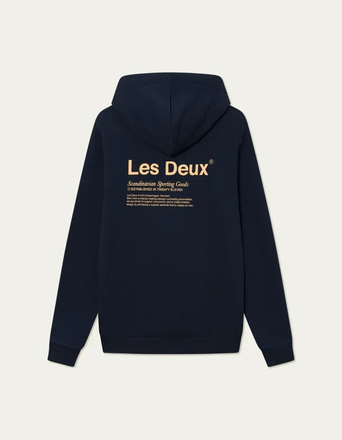 Men Les Deux HoodiesSweatshirts Brody Hoodie 20 8211 Dark NavyMustard Yellow