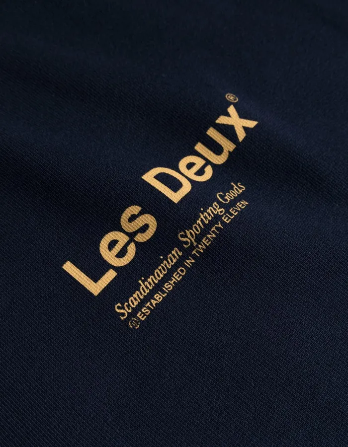 Men Les Deux HoodiesSweatshirts Brody Hoodie 20 8211 Dark NavyMustard Yellow