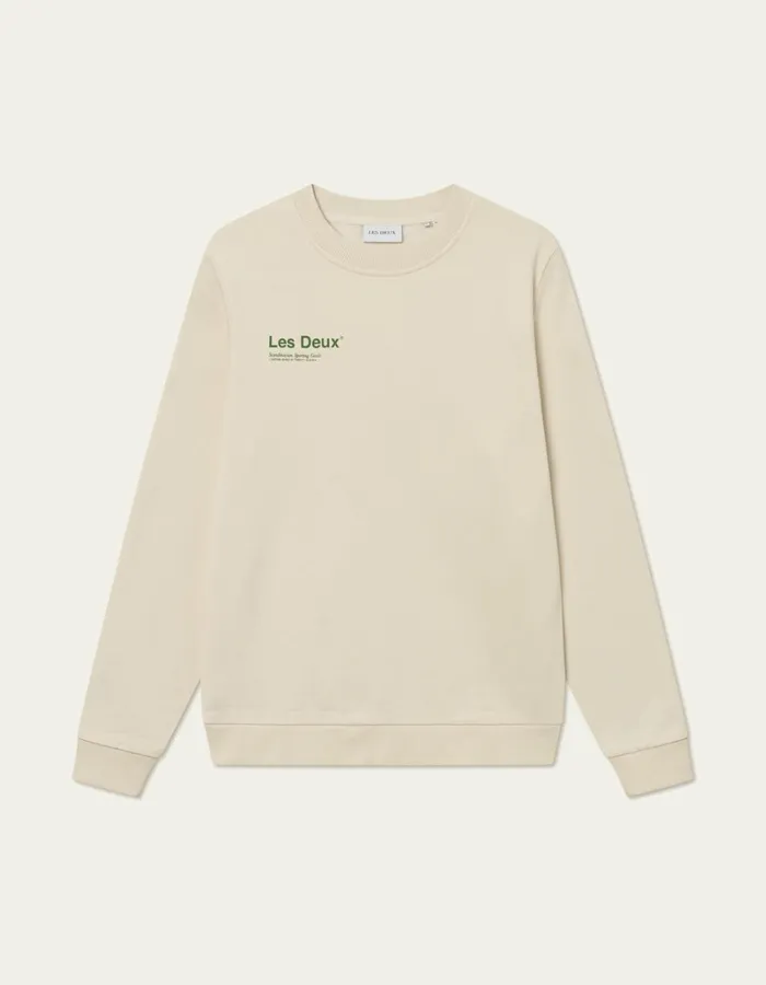 Men Les Deux HoodiesSweatshirts Brody Sweatshirt 20 8211 IvoryVintage Green