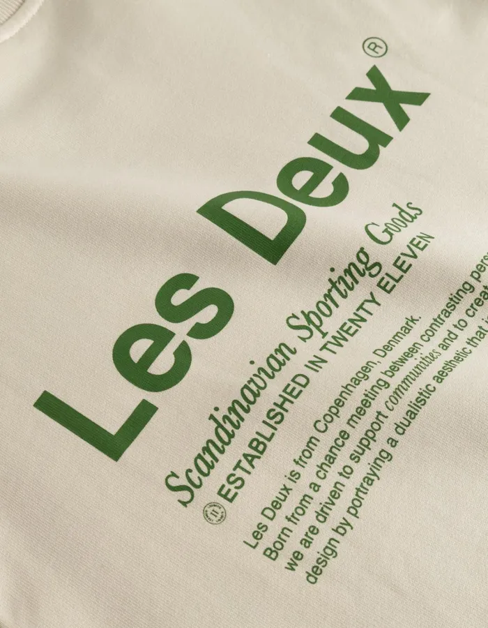 Men Les Deux HoodiesSweatshirts Brody Sweatshirt 20 8211 IvoryVintage Green